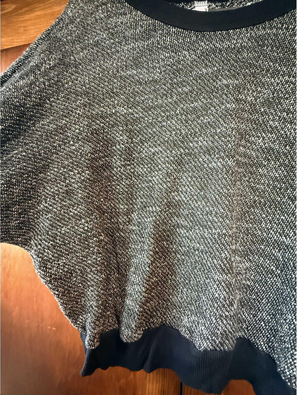 AMERICAN APPAREL Black and White Heathered Knit Sweater Sweatshirt - Picture 6 of 10